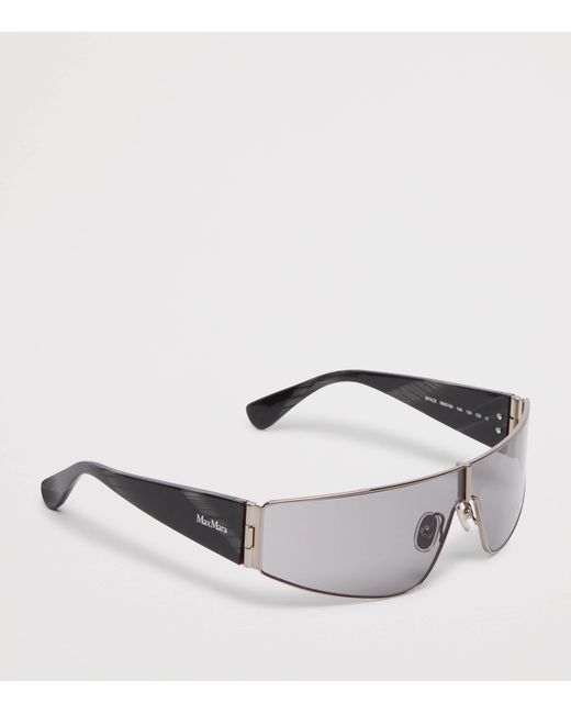 Max Mara Gray Metal Shield Sunglasses