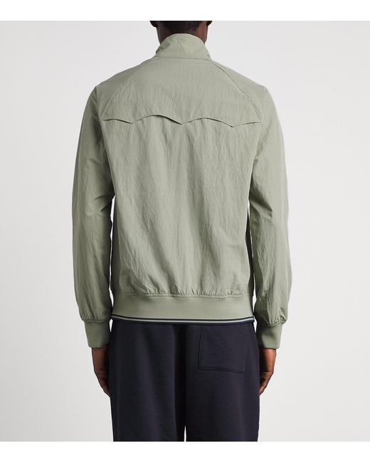 Fred Perry Green Crinkle Harrington Jacket for men