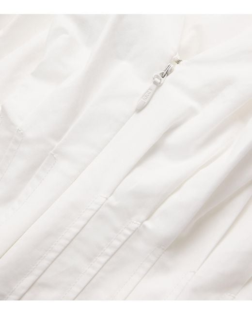 Jonathan Simkhai White Cotton Pleated Nina Midi Dress