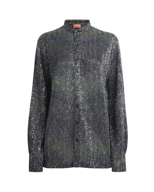 Missoni Gray Sequin Chevron Shirt