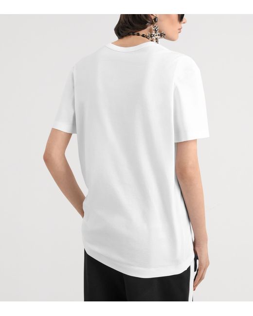 Dolce & Gabbana White Cotton Logo T-Shirt