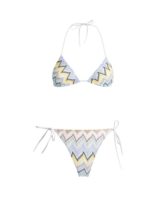 Missoni White Zigzag Triangle Bikini
