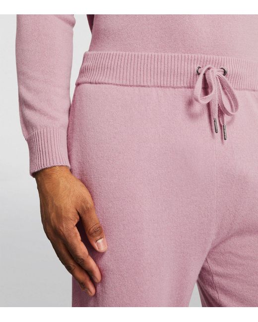 Derek Rose Pink Cashmere Finley Sweatpants for men