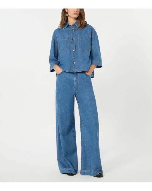 Weekend by Maxmara Blue Cotton Denim Shirt