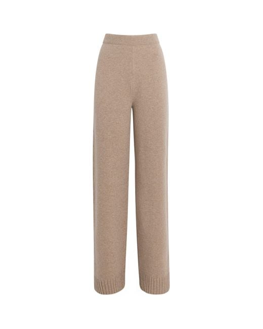 Tory Burch Natural Wool Wide-Leg Sweatpants