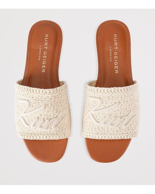 Kurt Geiger Natural Woven Logo Sandals