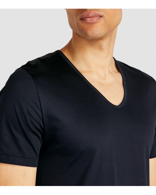 Zimmerli of Switzerland Black 286 Sea Island Cotton T-shirt for men