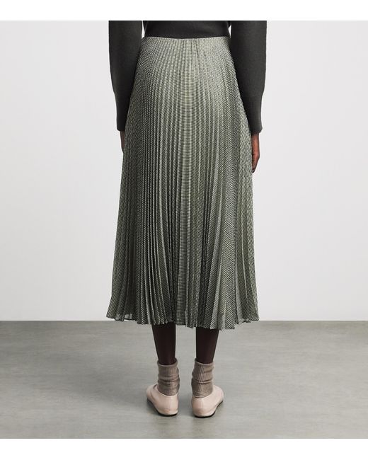 Vince Gray Pleated Midi Skirt
