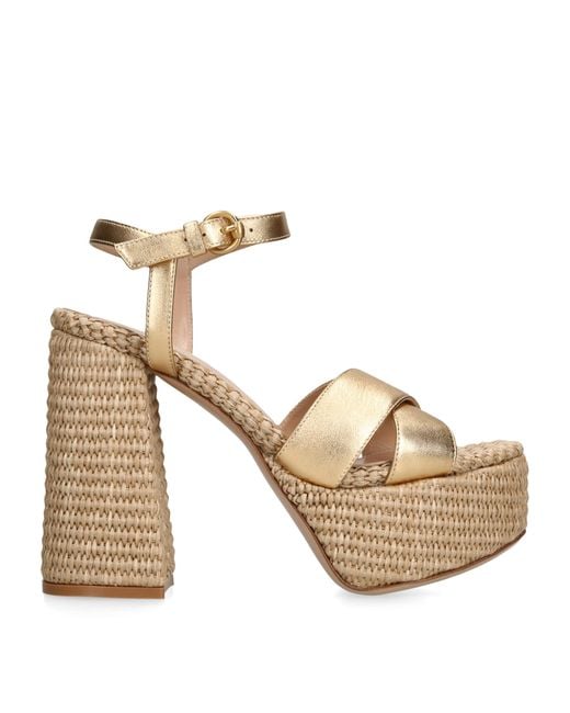 Gianvito Rossi Metallic Nappa-Raffia Bebe Platform Sandals 70