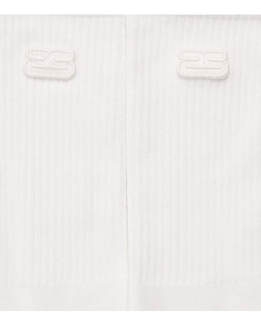 Sandro White Cotton-Blend Double S Socks for men