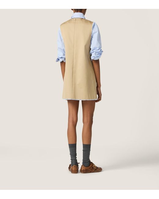 Miu Miu Natural Cotton Chino Mini Dress