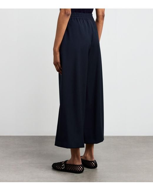 Weekend by Maxmara Blue Virgin Wool Wide-Leg Trousers