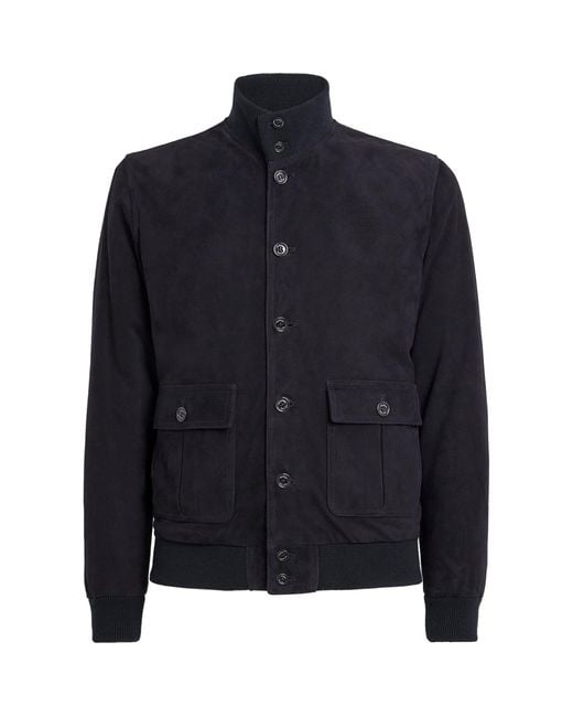 Valstar Blue Suede Ino Bomber Jacket for men