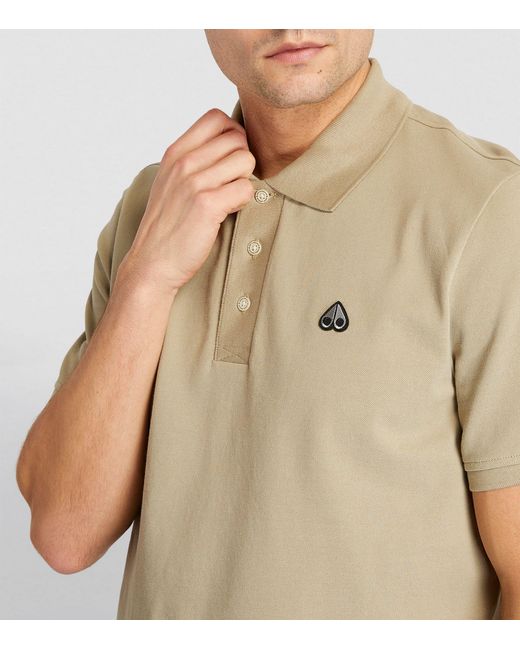 Moose Knuckles Natural Cotton Pique Logo Polo Shirt for men