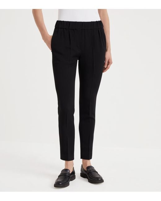 Brunello Cucinelli Blue Crepe Cady Slim Trousers