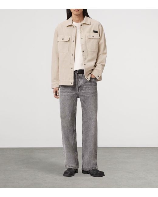 AllSaints Natural Corduroy Castleford Overshirt for men
