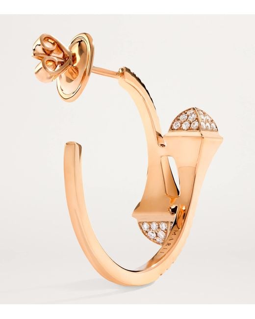 Marli New York Metallic Small And Diamond Cleo Hoop Earrings