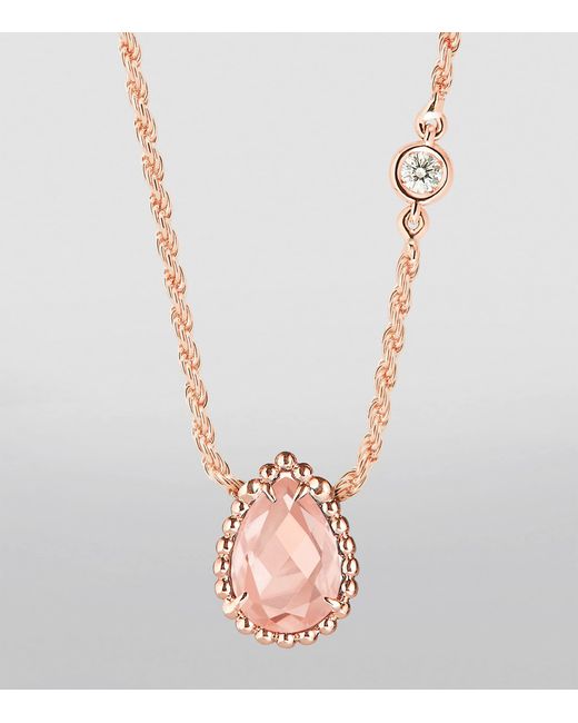 Boucheron White Rose, Diamond And Quartz Serpent Bohème Necklace