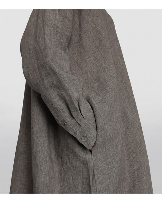 Eskandar Gray A-line Shirt Midi Dress