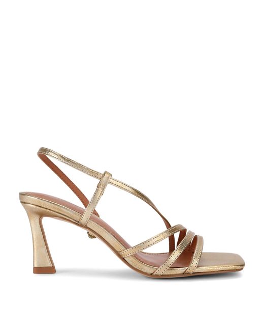 Kurt Geiger Natural Leather Embellished Annabel Heeled Sandals 90