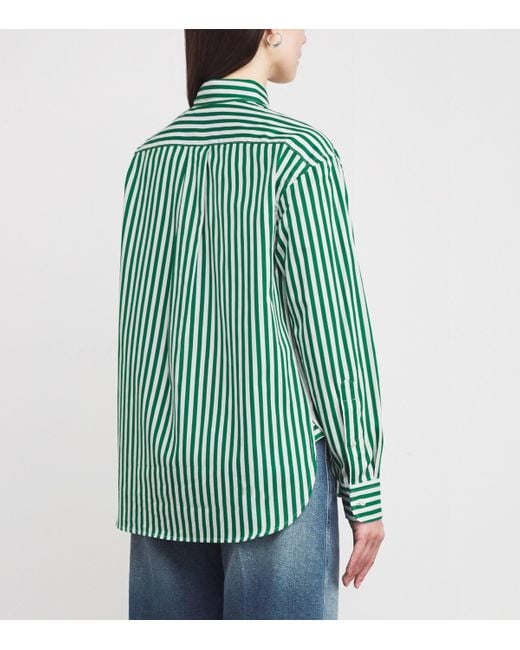 Polo Ralph Lauren Green Cotton Oxford Stripe Shirt