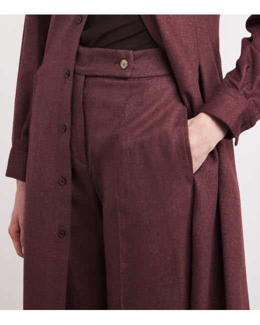 Colombo Purple Cashmere Straight Tailored Trousers