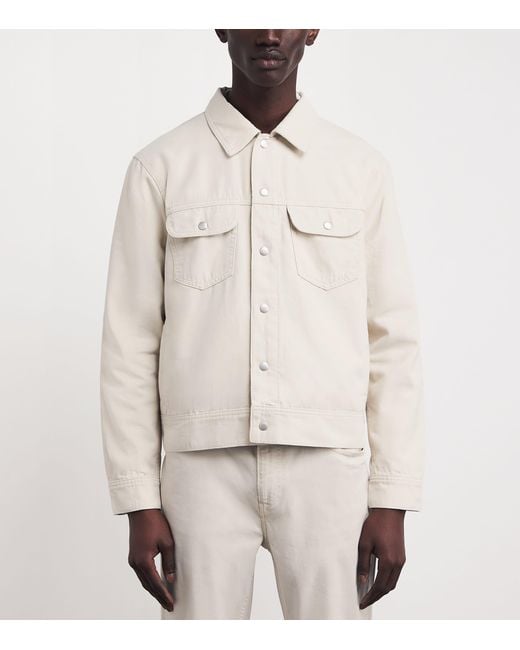 FRAME Natural Cotton Canvas Trucker Jacket for men