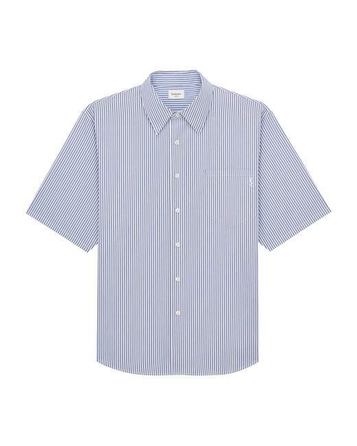 Saint Laurent Blue Cotton Short-Sleeve Cassandre Shirt for men