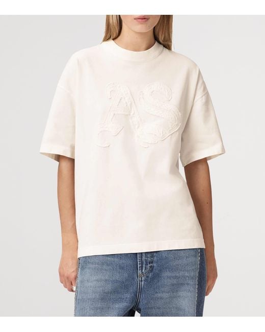 AllSaints White Organic Cotton Insignia Etta T-Shirt