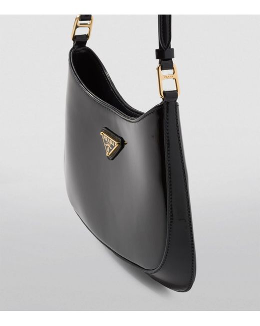 Prada Black Patent Leather Cleo Shoulder Bag