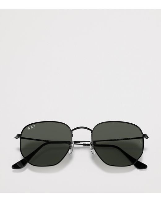 Ray-Ban Gray Metal Hexagonal Irregular Sunglasses