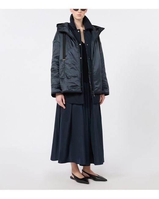 Max Mara Blue Hooded Padded Jacket