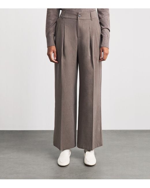 Varley Gray Alysha Wide-Leg Trousers