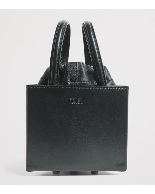 TALEL PARIS Black Leather Triangle Top-Handle Bag
