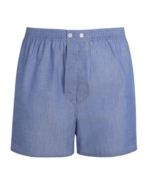 Derek Rose Blue Cotton Traditional Amalfi Boxer Shorts for men
