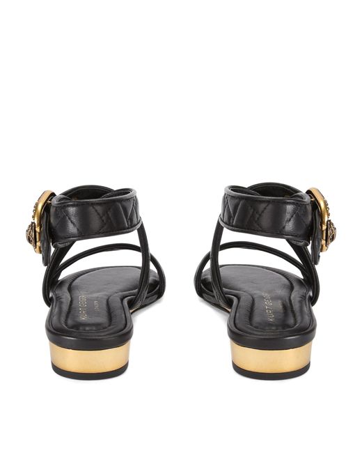 Kurt Geiger Black Leather Mayfair Sandals 30