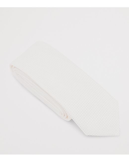 Tom Ford White Silk Micro Jacquard Tie for men