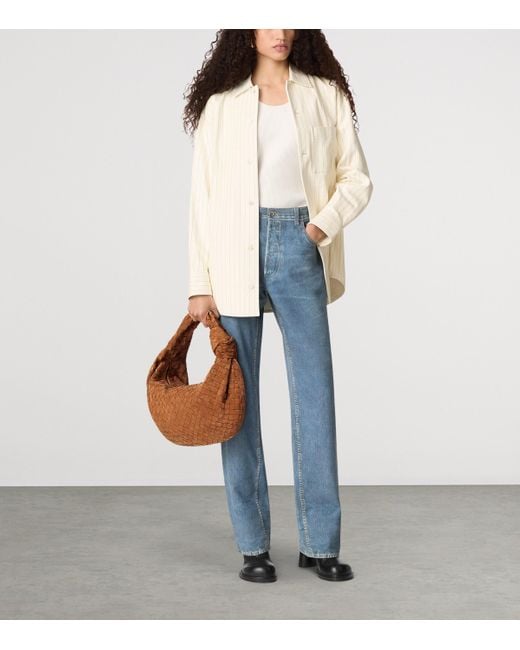 Bottega Veneta Brown Suede Jodie Top-Handle Bag