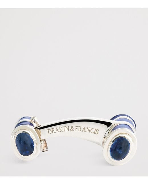 Deakin & Francis Blue Sterling And Sapphire Cufflinks for men