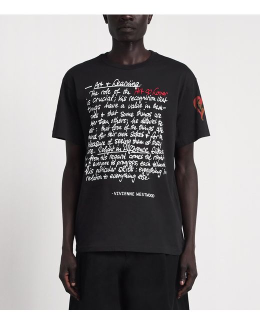 Vivienne Westwood Black Cotton Printed T-Shirt for men