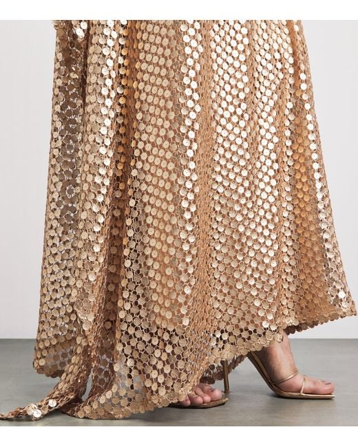 ‎Taller Marmo Natural Sequinned Deserto Maxi Kaftan Dress