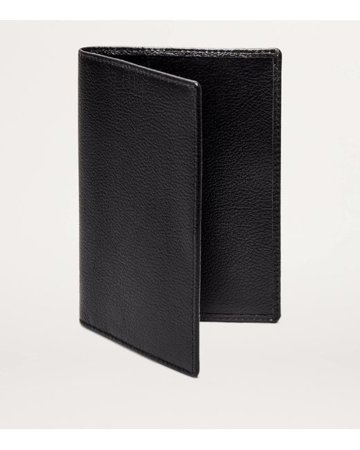 Ettinger Black Leather Capra Passport Case for men