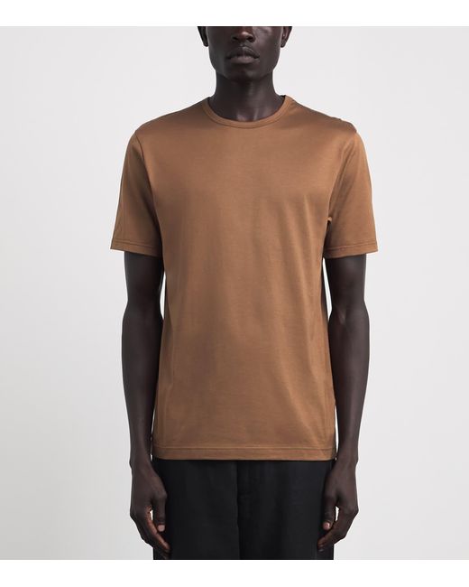 Sunspel Brown Supima Cotton Classic T-Shirt for men