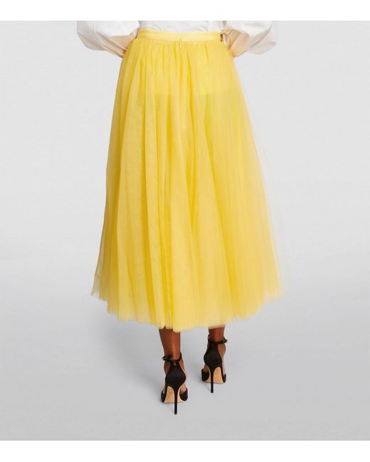 Carolina Herrera Yellow Tulle Maxi Skirt