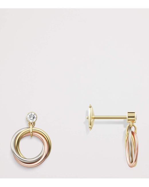 Cartier Metallic Mini, Rose And Diamond Trinity Earrings