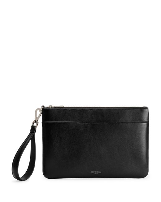 Dolce & Gabbana Black Calfskin Pouch for men