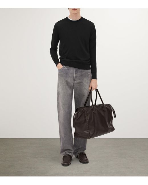 Bottega Veneta Black Calfskin Cabat Tote Bag for men