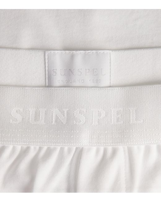 Sunspel White Sea Island Cotton Boxer Shorts for men