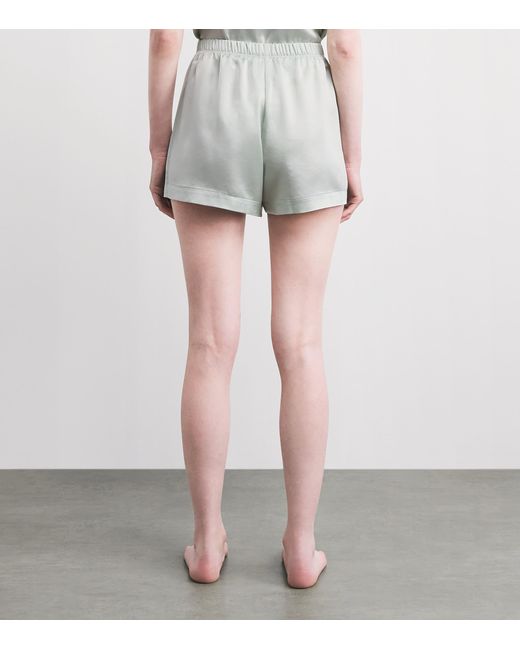 Leset Gray Satin Barb Shorts