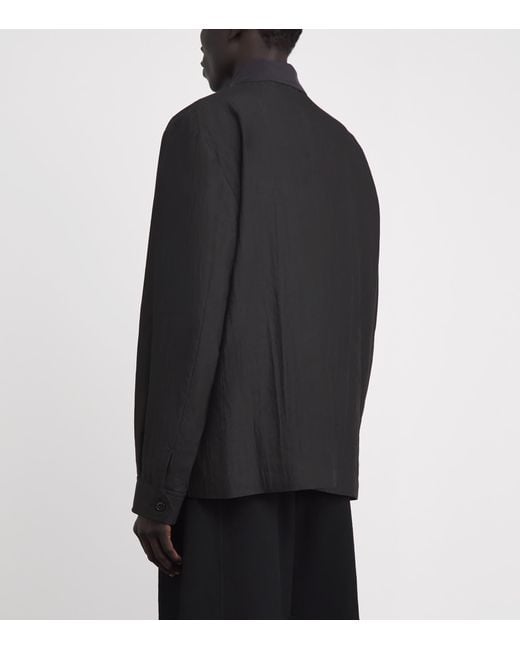 Our Legacy Black Linen-Blend Pack Blazer for men